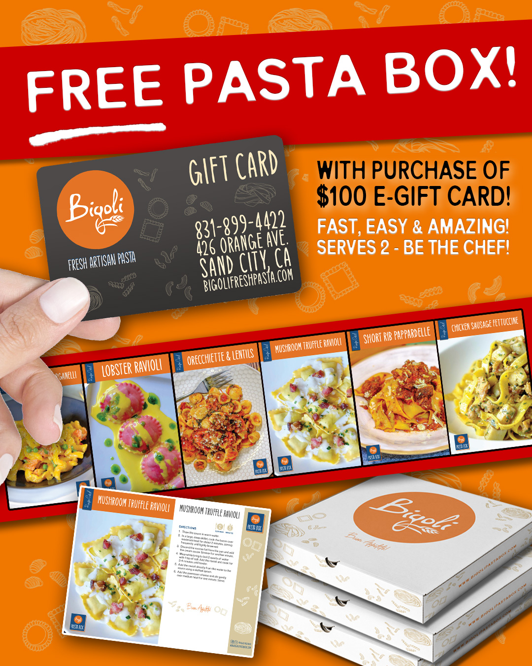 Gift Card Free Bigoli Pasta Box